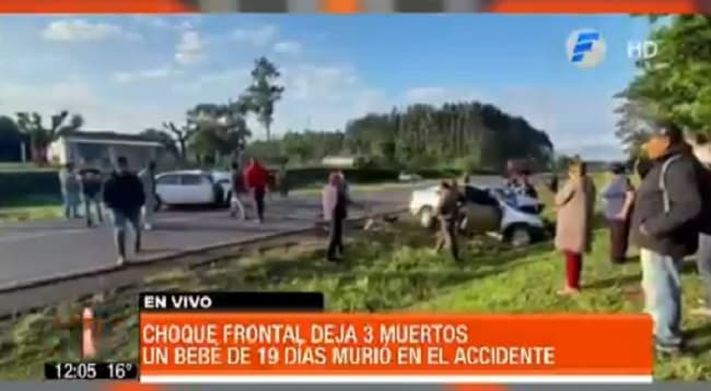 Bebé de pocos días y su padre mueren en accidente