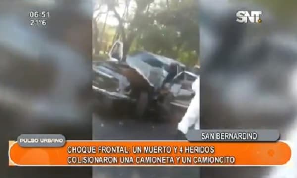 Choque en San Bernardino deja como saldo un fallecido y cuatro heridos