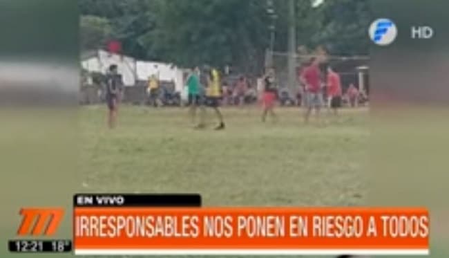 Denuncian partidos de fútbol en plena pandemia