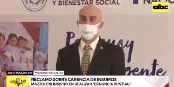 Mazzoleni responde a médicos y niega falta de equipos