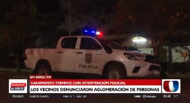 Boda terminó con intervención policial por aglomeración