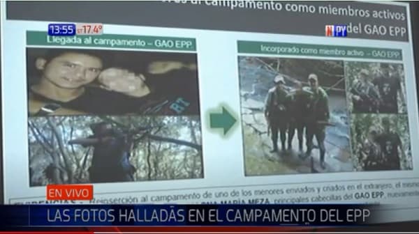Policía revela fotos para demostrar adiestramiento de adolescentes en el EPP