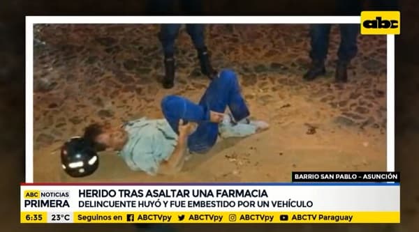 Asaltante de farmacia sufre accidente en plena huida