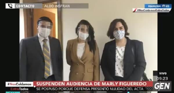 Suspenden audiencia de imposición de medidas a Marly Figueredo