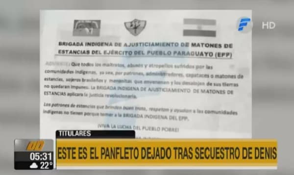Escrito abandonado en camioneta de Oscar Denis advierte sobre represalias
