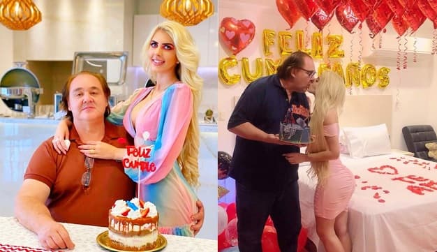 Gobernador festeja su cumpleaños con joven novia