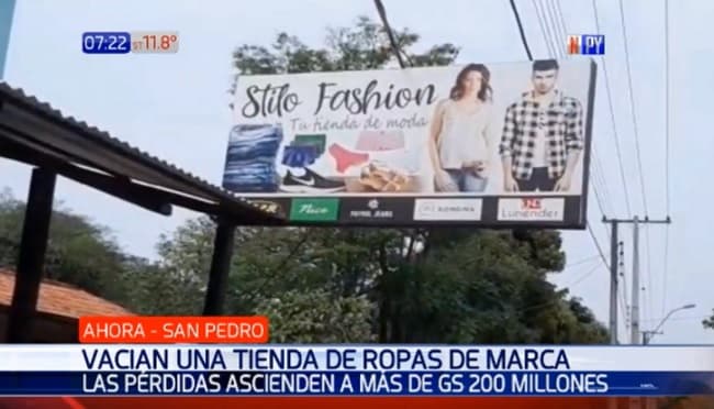 Delincuentes se llevan prendas por G. 200 millones de una tienda