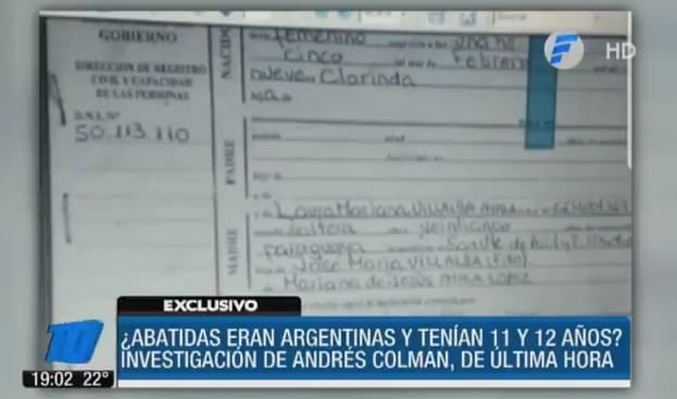 Dan a conocer documentos de niñas fallecidas en enfrentamientos
