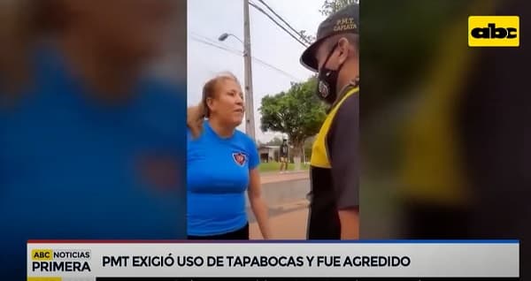 Mujer agrede a PMT tras reclamo por no utilizar tapabocas