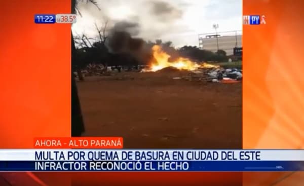 Comuna esteña aplica multa por quemar basura