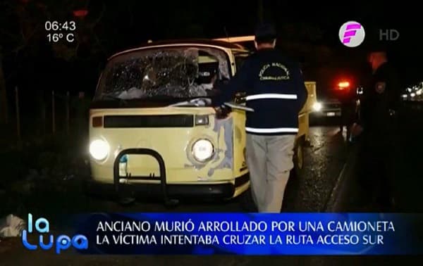 Conductor choca y mata a peatón sobre Acceso Sur