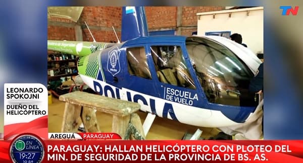 Dueño de helicóptero incautado niega nexo con el narcotráfico