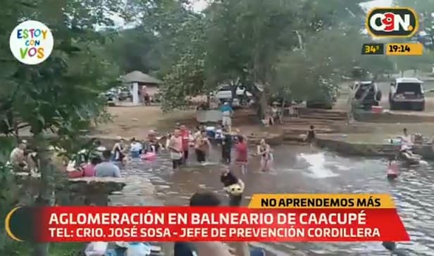 Policía interviene en balneario atestado en Caacupé