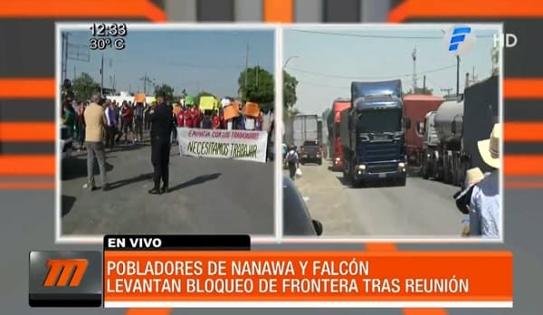 Comerciantes de Nanawa y Falcón levantan cierre de frontera
