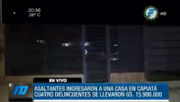 Roban más de G. 15 millones en vivienda de Capiatá