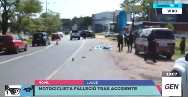 Motociclista muere tras ser embestido por camioneta en Luque