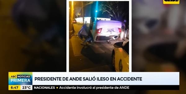 Presidente de la ANDE sufre choque y vuelco