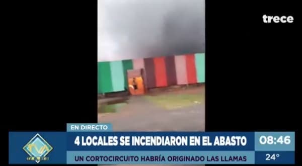 Controlan incendio que afectó a cuatro locales en el Abasto