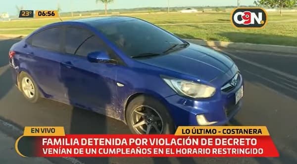 Detienen a una familia por circular en horario restringido