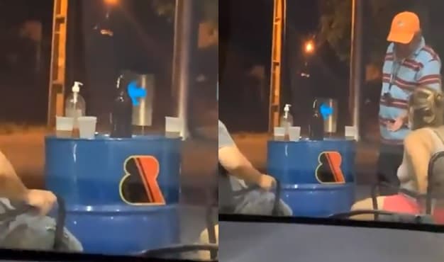 Una burla: Beben sobre lavatorio de manos en surtidor