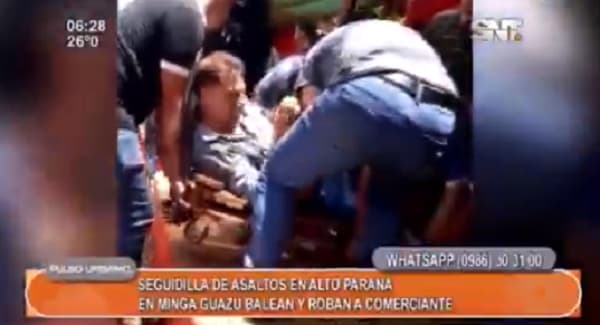 Hieren a propietario y roban G. 4 millones de comercio en Minga Guazú