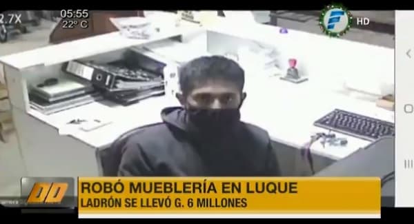 Solitario delincuente se lleva G. 6.000.000 millones de mueblería