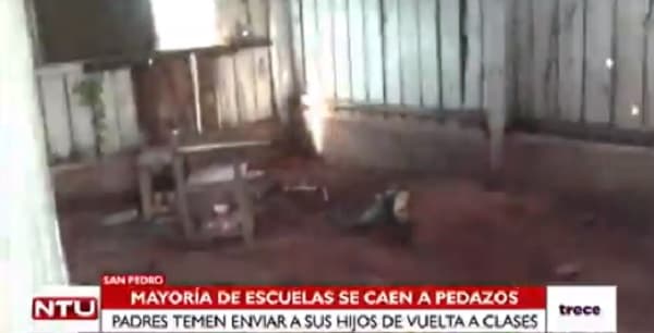 Denuncian mal estado de instituciones educativas en San Pedro