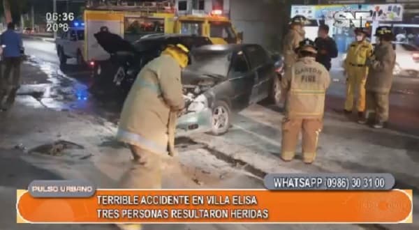 Accidente en Villa Elisa deja como saldo tres heridos  