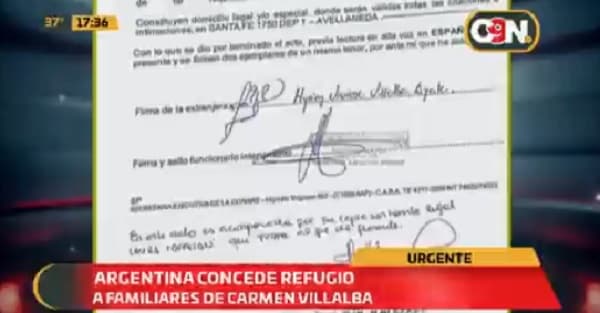 Argentina declara como refugiados a familiares de líderes del EPP