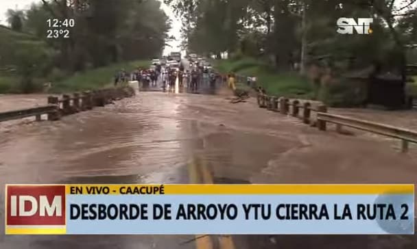 Inhabilitan ruta PY02 desde Caacupé hasta Oviedo