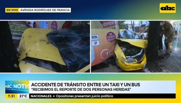 Bus protagoniza triple choque en Asunción