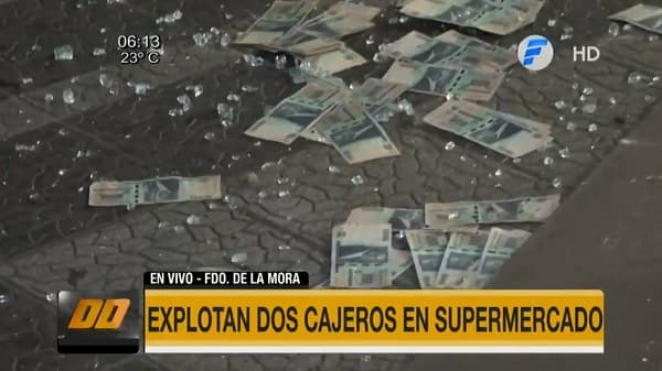 Delincuentes explotan dos cajeros automáticos en Fernando de la Mora