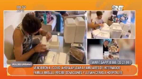 Familia venció al Covid-19 y distribuye cena en hospitales