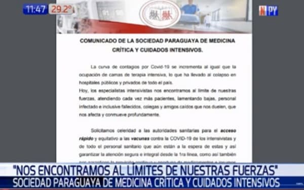 “Nos encontramos al límite de nuestras fuerzas”, sostienen intensivistas