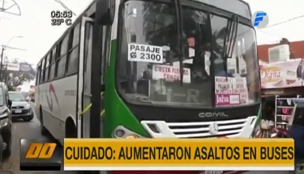 Reportan aumento de robos en buses