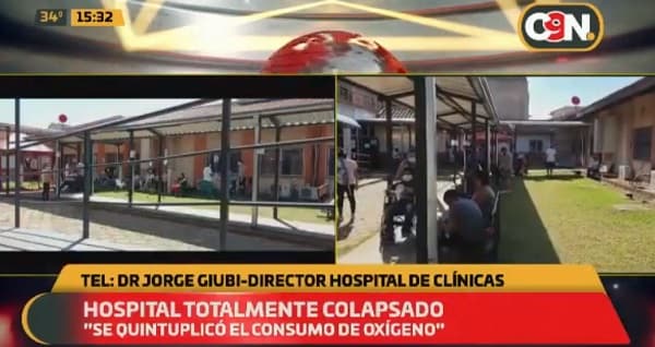 Pacientes del Hospital de Clínicas son atendidos en el patio