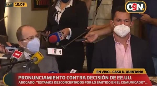Quintana asegura que demostrará su inocencia y pedirá rectificación de EE.UU.