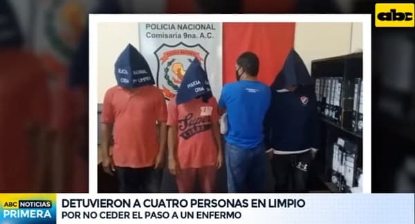 Cuatro detenidos por no ceder paso a vehículo que trasladaba a paciente