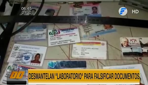 Allanan laboratorio de falsificación de documentos