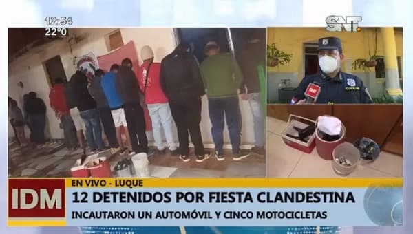 15 imputados por fiesta clandestina en Luque