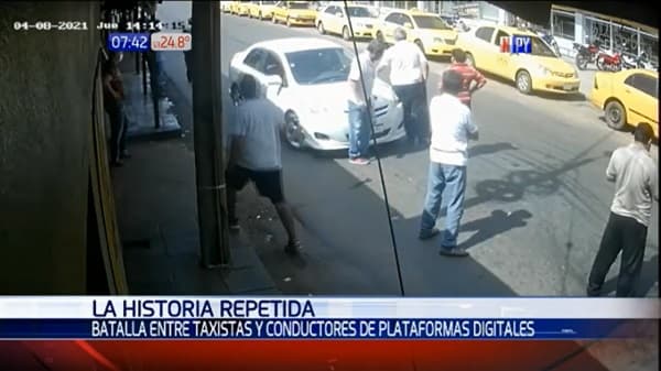 Taxistas y conductores de plataformas se enfrentan en San Lorenzo