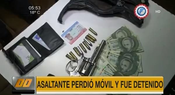 Asaltante pierde móvil y es detenido en Luque