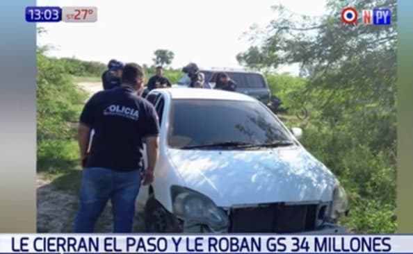 Delincuentes se llevan G. 34 millones en asalto a comerciante