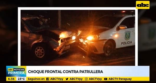 Conductor tomado choca frontalmente contra patrullera
