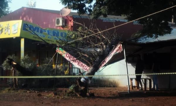 Tormentas y ráfagas de viento provocan destrozos en Ciudad del Este