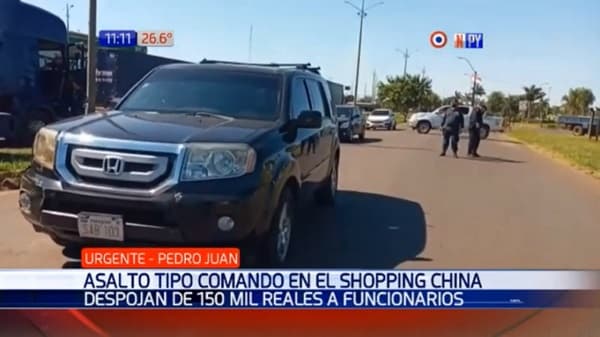Asaltan a funcionarios de Shopping China y se llevan G. 150 millones