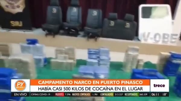 Cocaína hallada en campamento ronda los 500 kilos