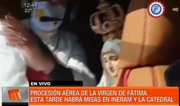 Imagen de Virgen de Fátima sobrevuela Asunción y Central