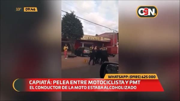 Motociclista es reducido por la PMT tras amenazar con botella a un agente