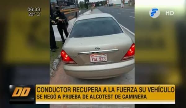 A la fuerza recuperan vehículo retenido por alcotest positivo